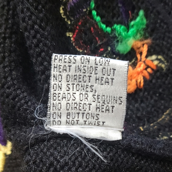 Vintage Jack B. Quick Sweatee Cardigan Mardi Gras Beaded Sequined Large XLarge - Picture 11 of 11